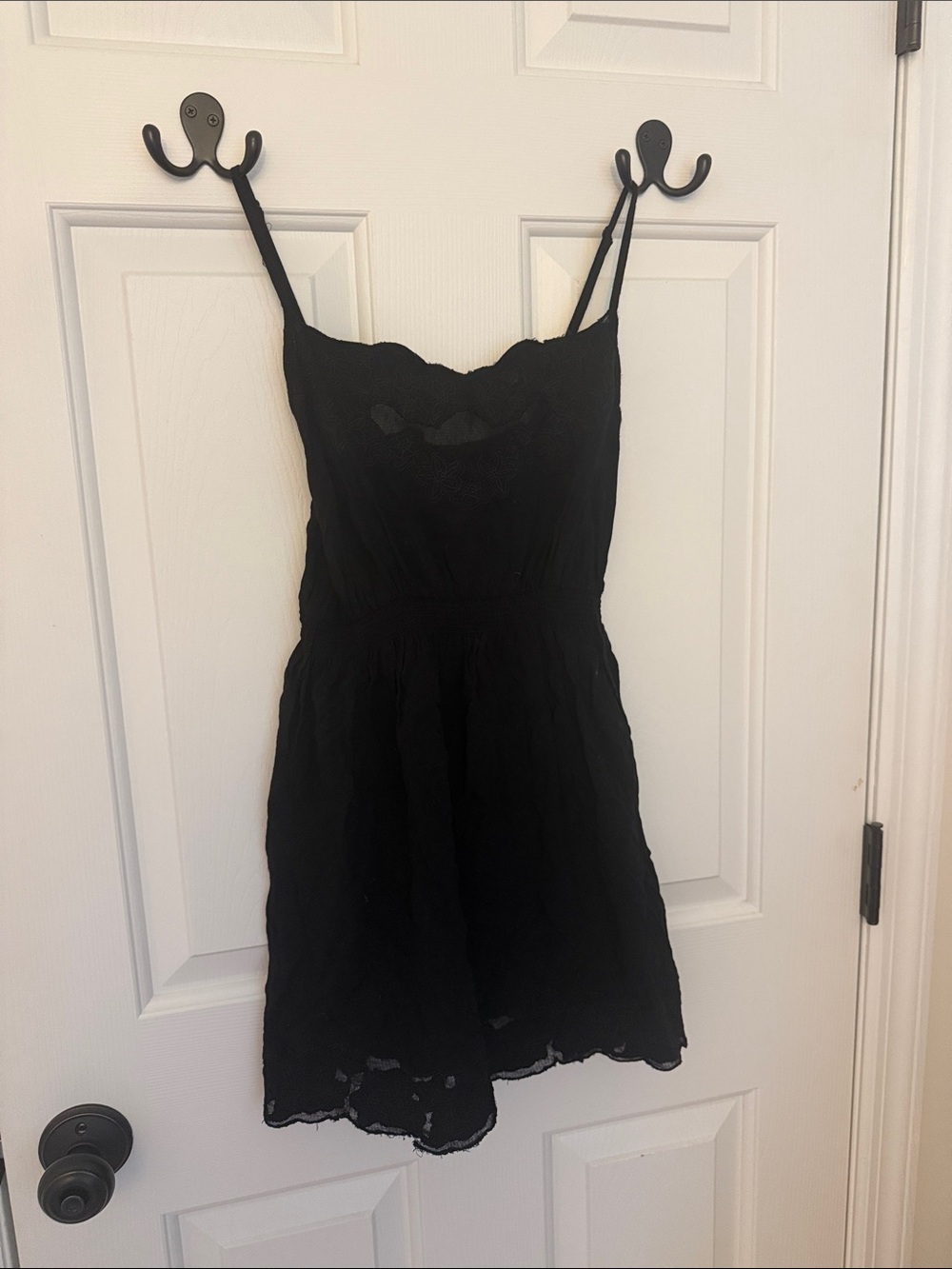 BCBGMaxAzria Black Lace-Trim Spaghetti Strap shirt